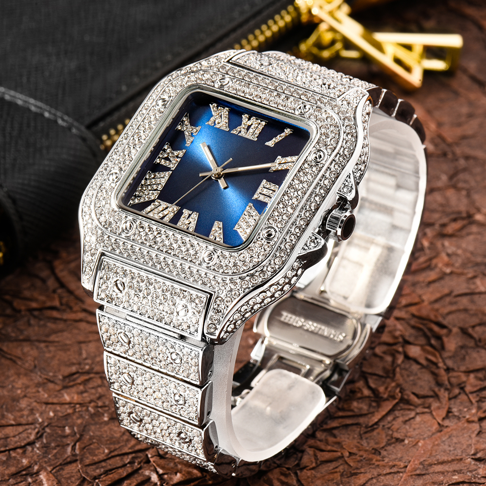 Luxury Watch And Jewelry Brand - MISSFOX Mens Watches Hip Hop Baguette
