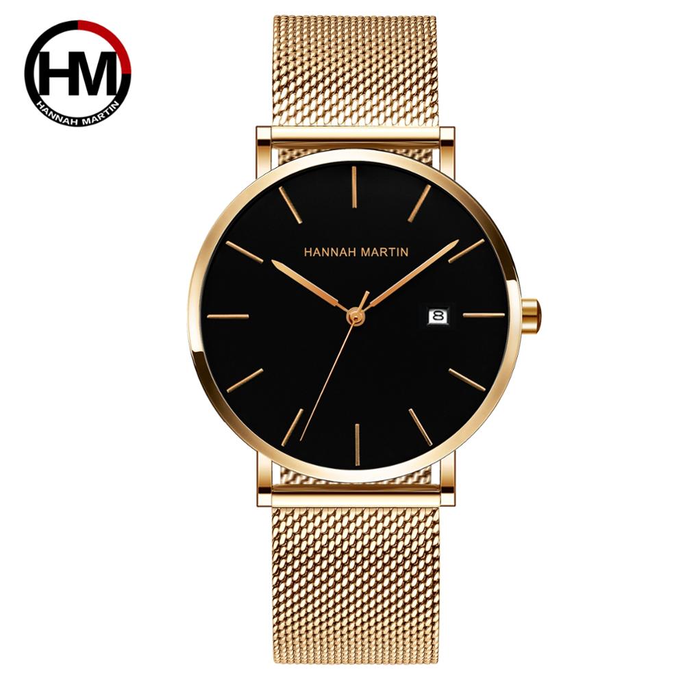 Luxury Watch All Black - Japan Quartz Calendar Movement Ultra Thin
