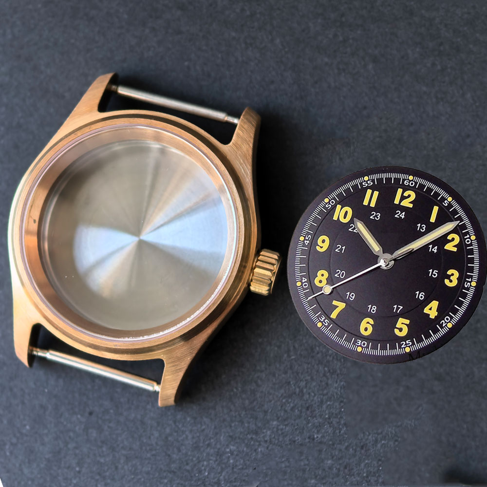 Bronze Case Watch - Vintage 36mm real Cusn8 Bronze Pilot