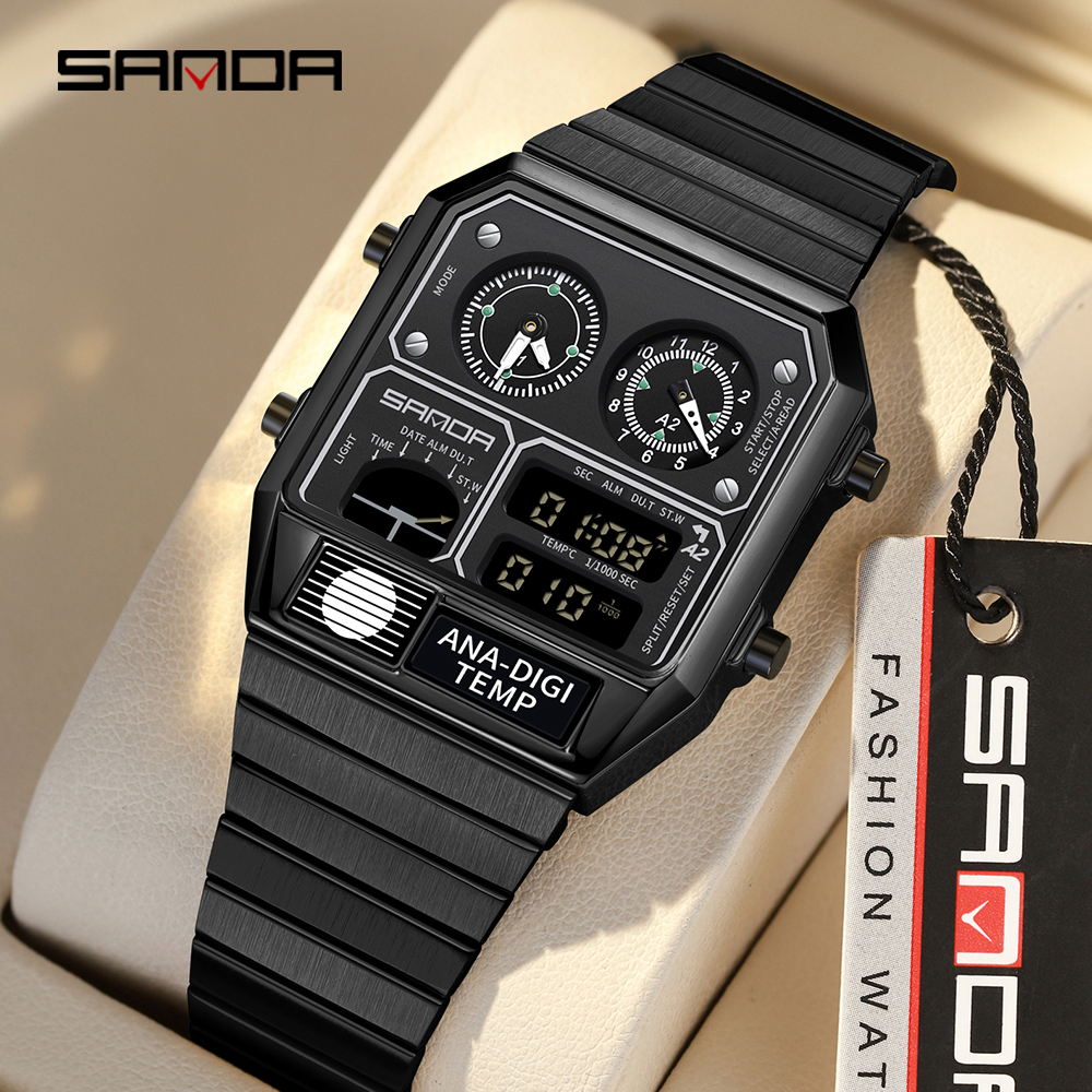 Minute Repeater Watch - SANDA 3192 Factory Men's Wristwatch LED