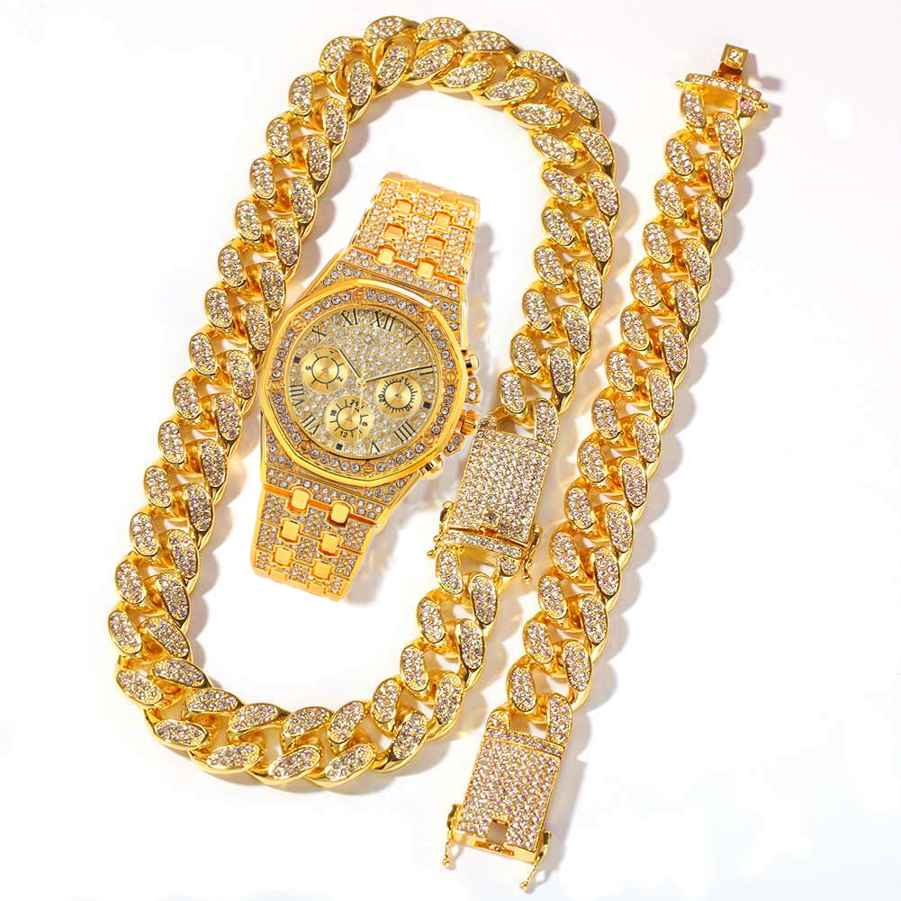 Men Watch Set Necklace+Watch+B - Luxury Watch Miami のレビューと価格