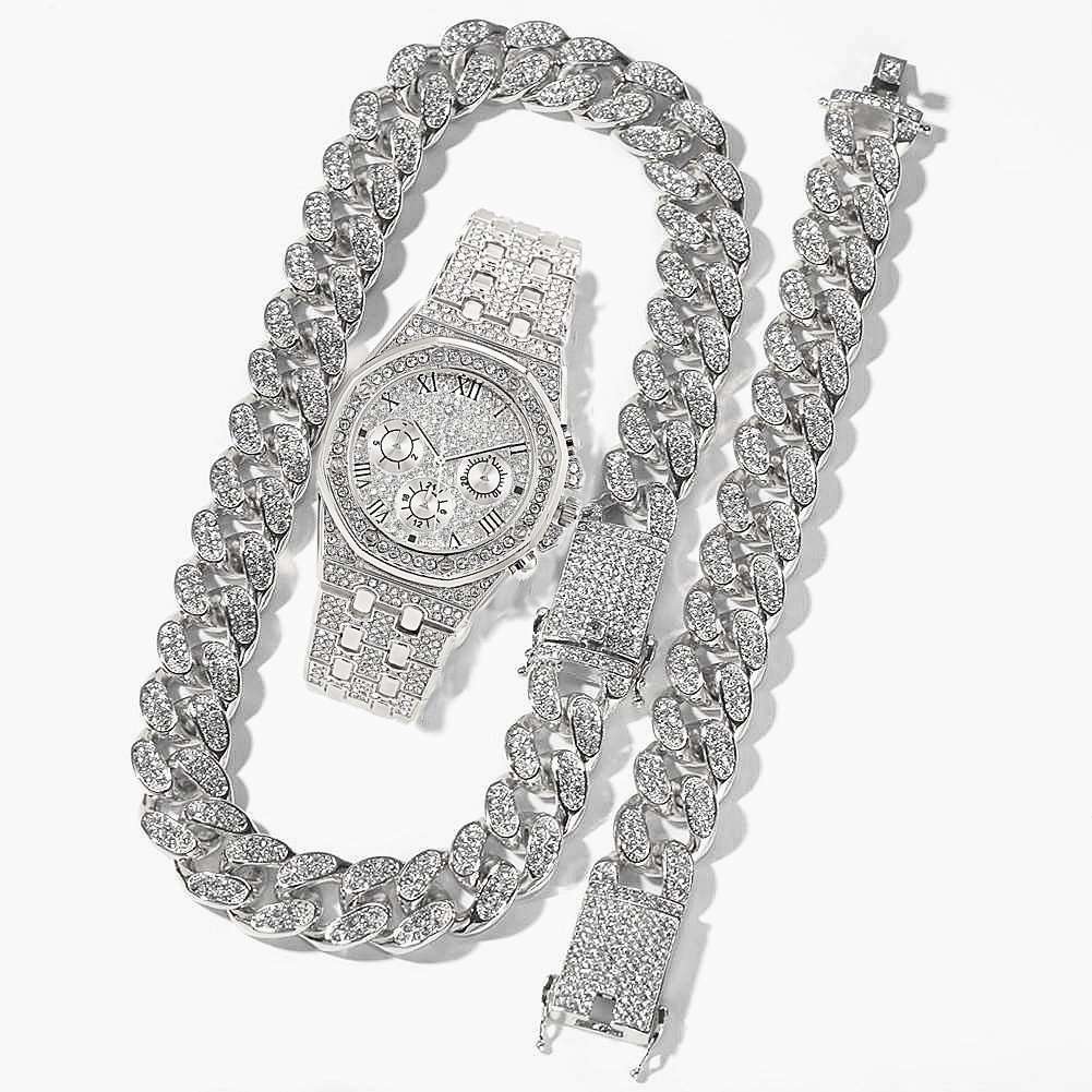 Men Watch Set Necklace+Watch+B - Luxury Watch Miami のレビューと価格