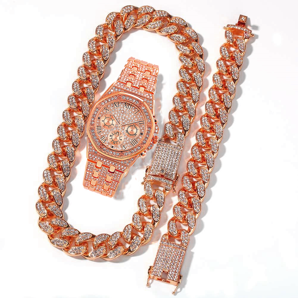 Men Watch Set Necklace+Watch+B - Luxury Watch Miami のレビューと価格