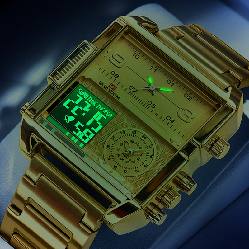 Dual Display Men Sports Watche - Luxury Watch All Black のレビューと価格