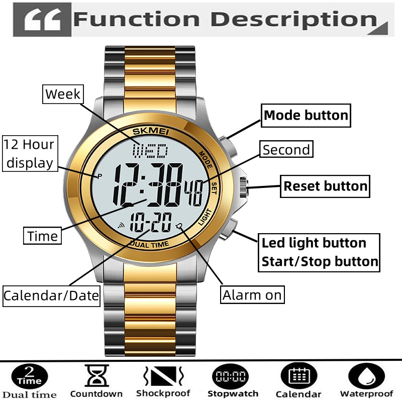 Skmei Mens Led Chronograph Bra - Minute Repeater Watch のレビューと価格