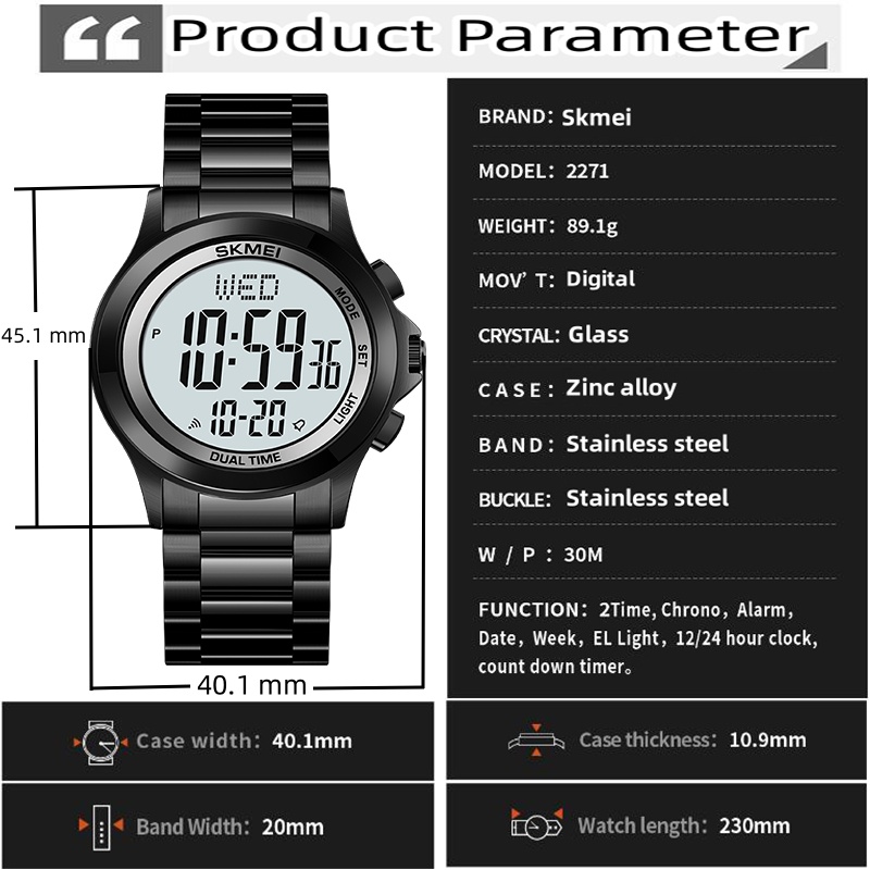 Skmei Mens Led Chronograph Bra - Minute Repeater Watch のレビューと価格