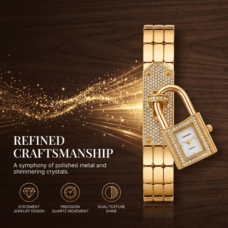 Gold Lock-Shaped Women's Watch - Luxury Watch Female のレビューと価格