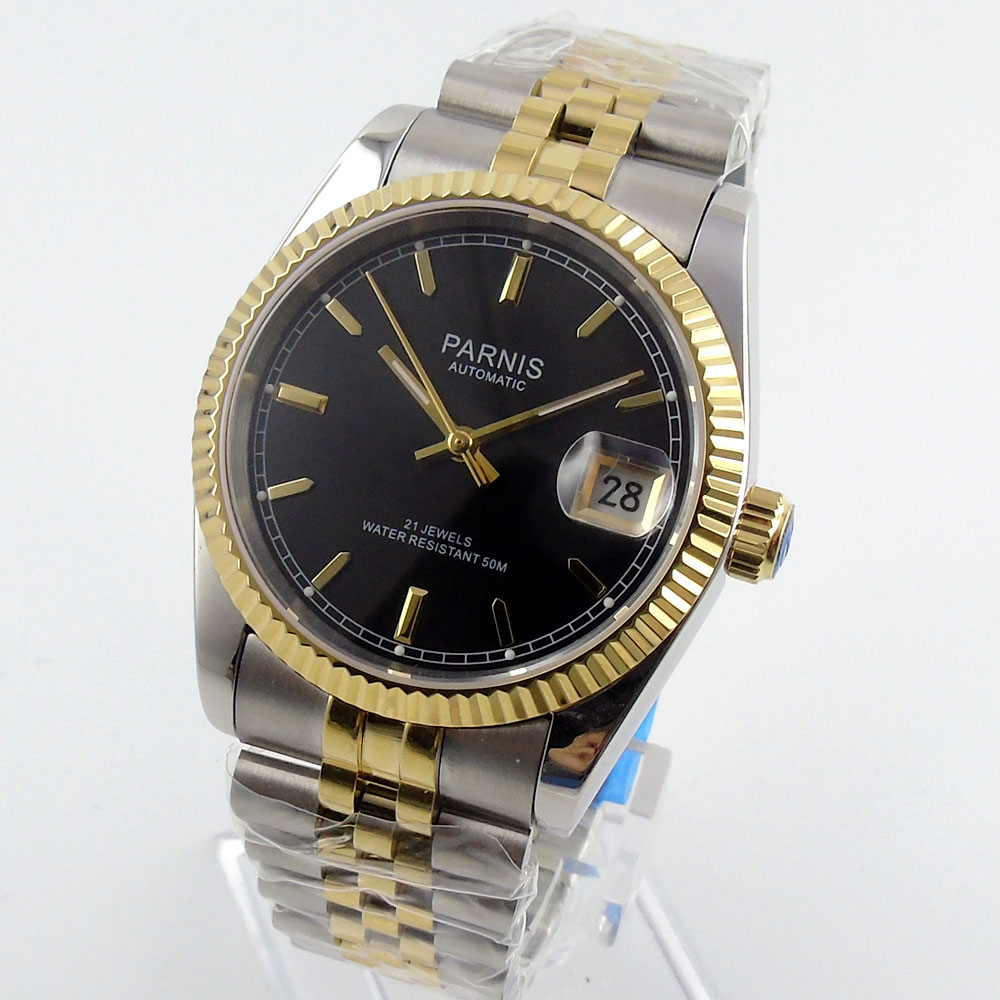 Parnis 36mm Mens Automatic Wat - Luxury Watch All Black のレビューと価格
