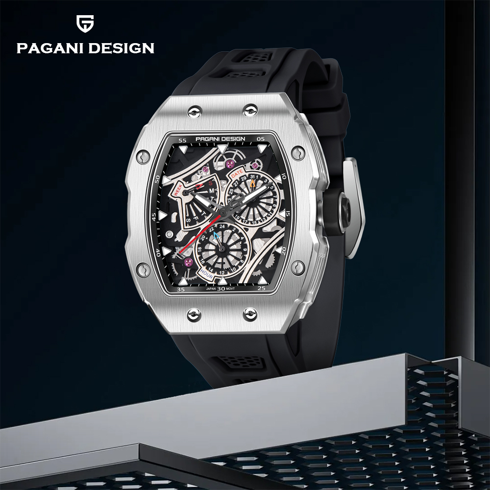 PAGANI DESIGN Black Silicone w - Luxury Watch All Black のレビューと価格