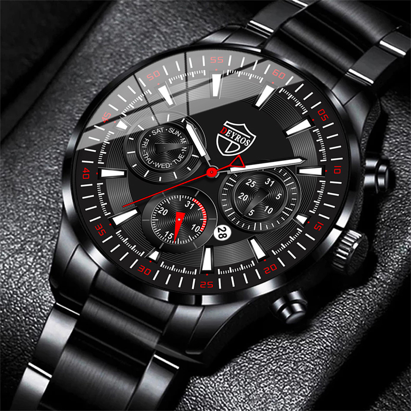 Fashion Mens Watches Set Luxur - Luxury Watch All Black のレビューと価格