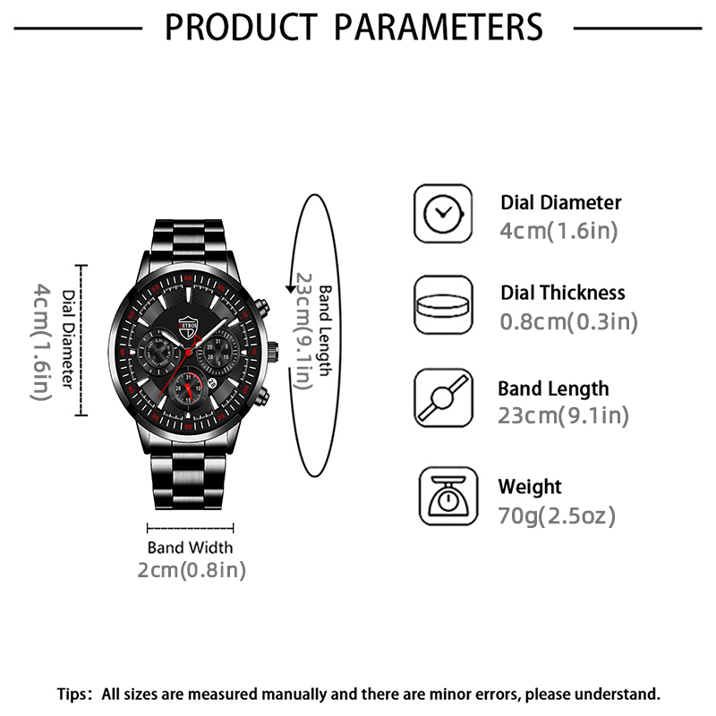 Fashion Mens Watches Set Luxur - Luxury Watch All Black のレビューと価格