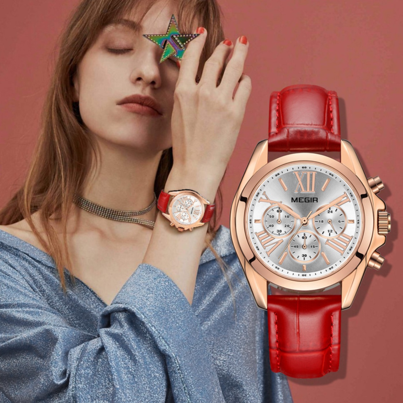 MEGIR New Luxury Leather Watch - Luxury Watch Female のレビューと価格