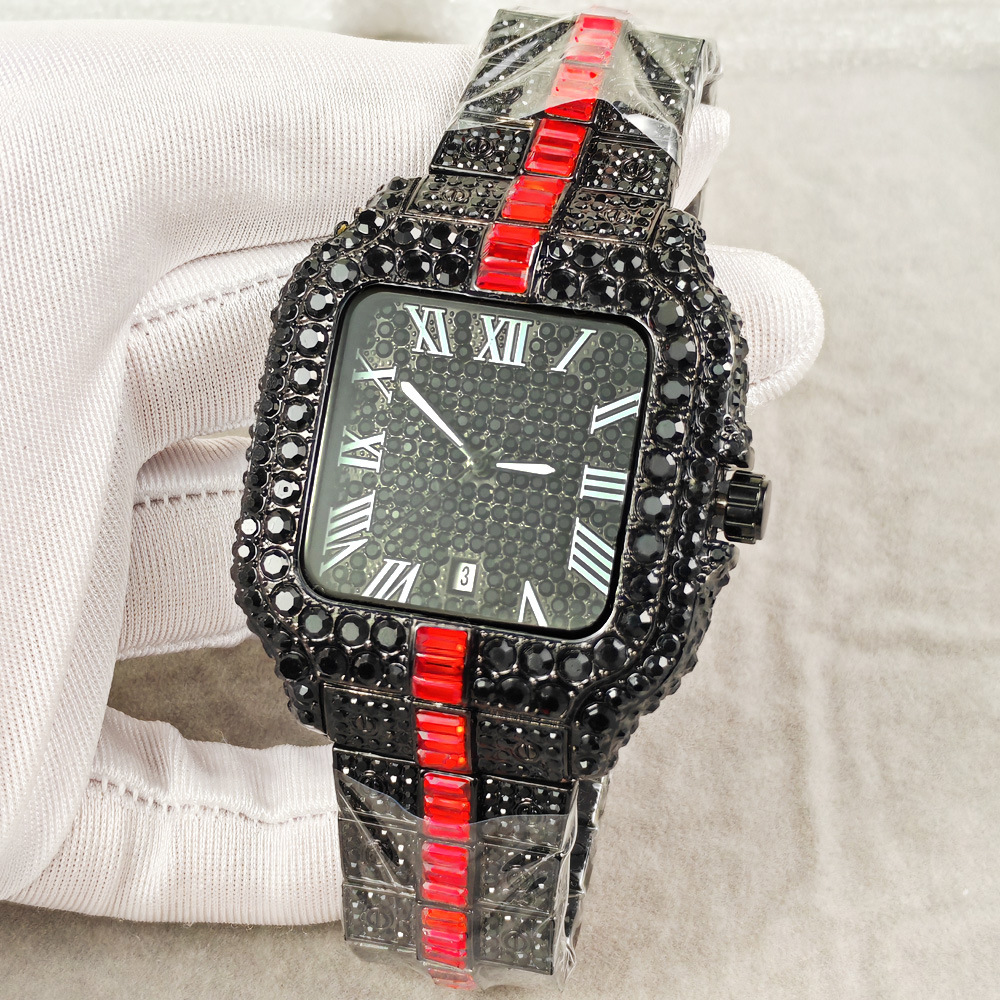 Black High Quality Hip Hop Ice - Luxury Watch All Black のレビューと価格