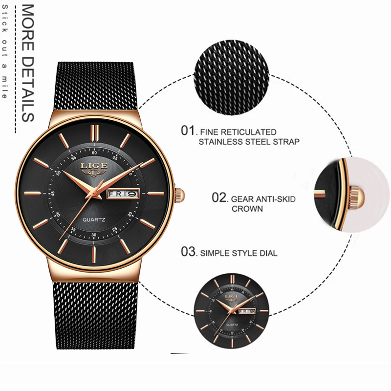 LIGE Women Watches Luxury Bran - Luxury Watch Female のレビューと価格