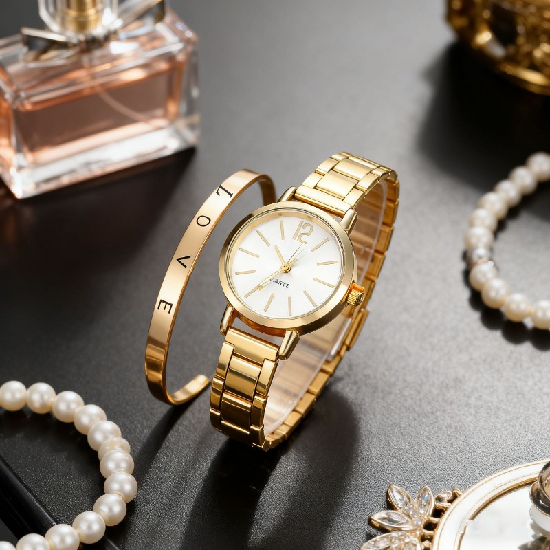 2pcs Set Watch Luxury Women Si - Luxury Watch Female のレビューと価格