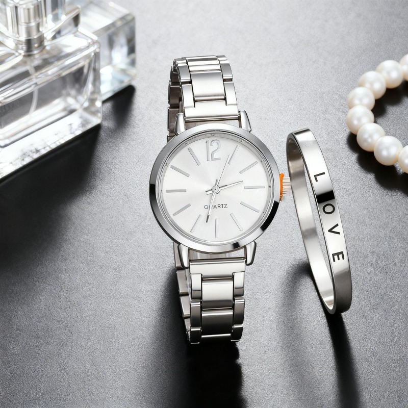 2pcs Set Watch Luxury Women Si - Luxury Watch Female のレビューと価格