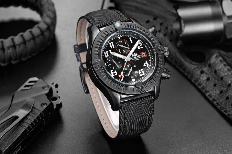 Automatic Mens Watch Self Wind - Luxury Watch All Black のレビューと価格