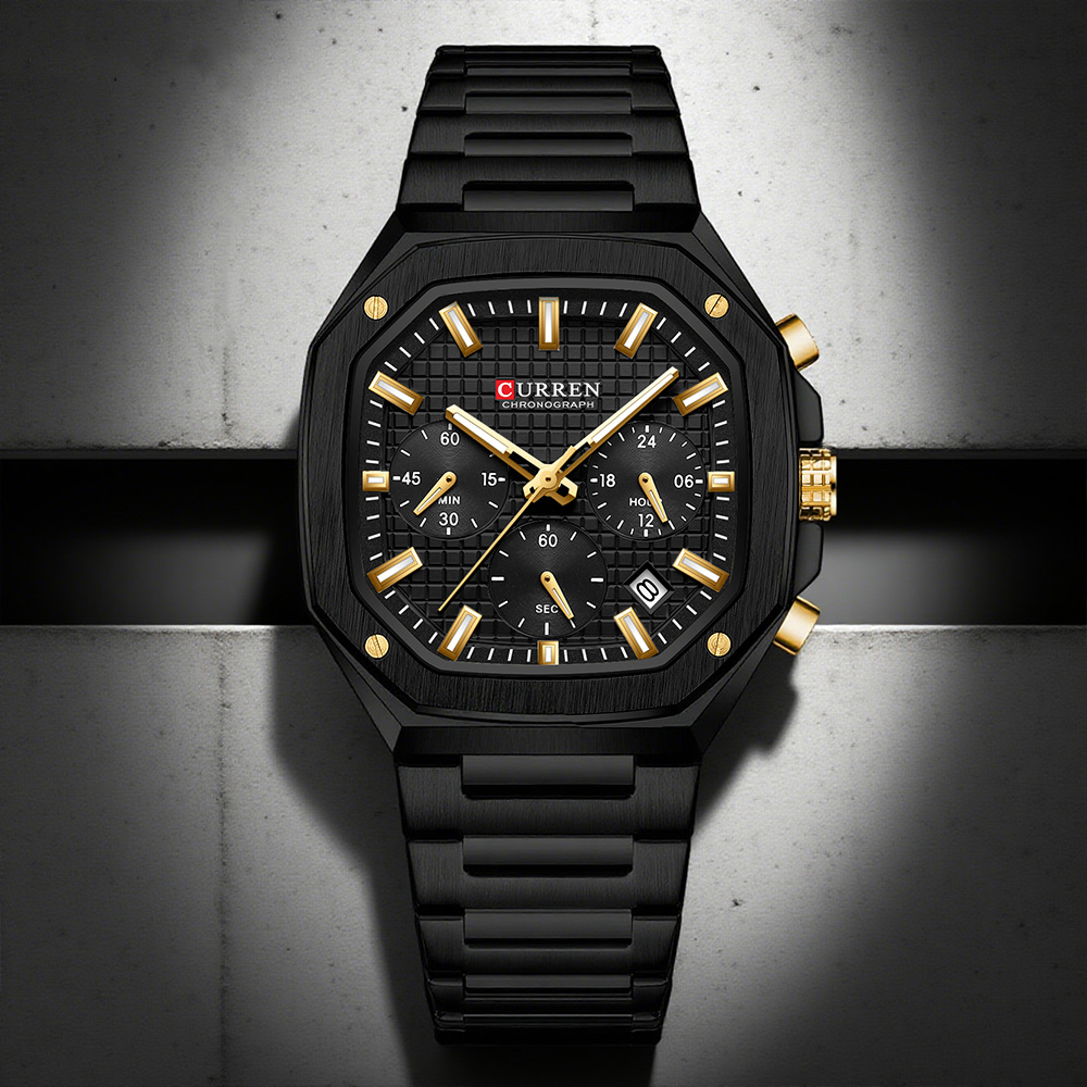 CURREN Luxury Square Chrono Wa - Luxury Watch Dial のレビューと価格