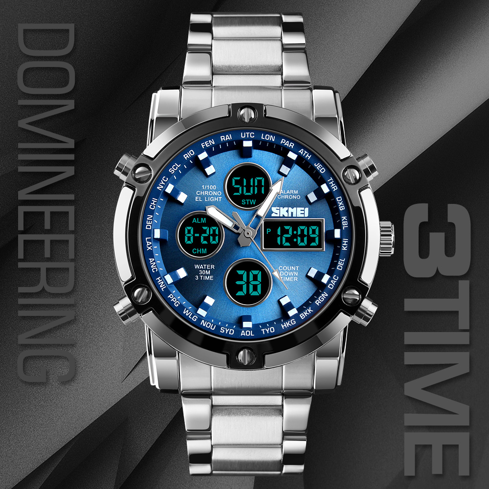 Skmei 1389  Men Three Time Qua - Minute Repeater Watch のレビューと価格