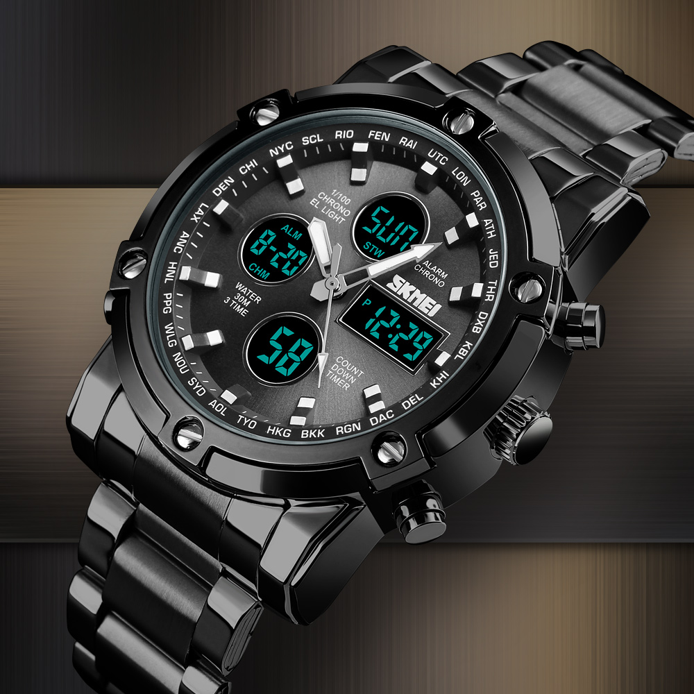 Skmei 1389  Men Three Time Qua - Minute Repeater Watch のレビューと価格