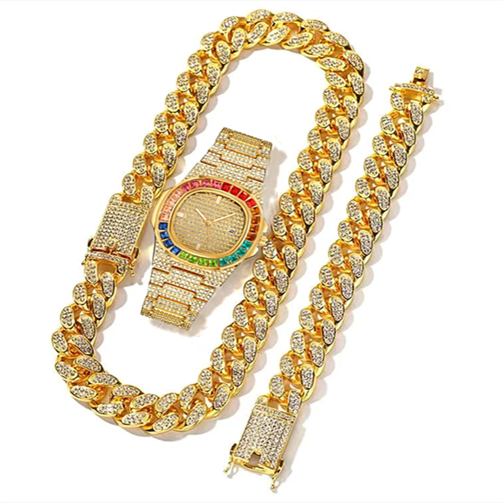 3pcs Watch+Necklace+Bracelet L - Luxury Watch Miami のレビューと価格