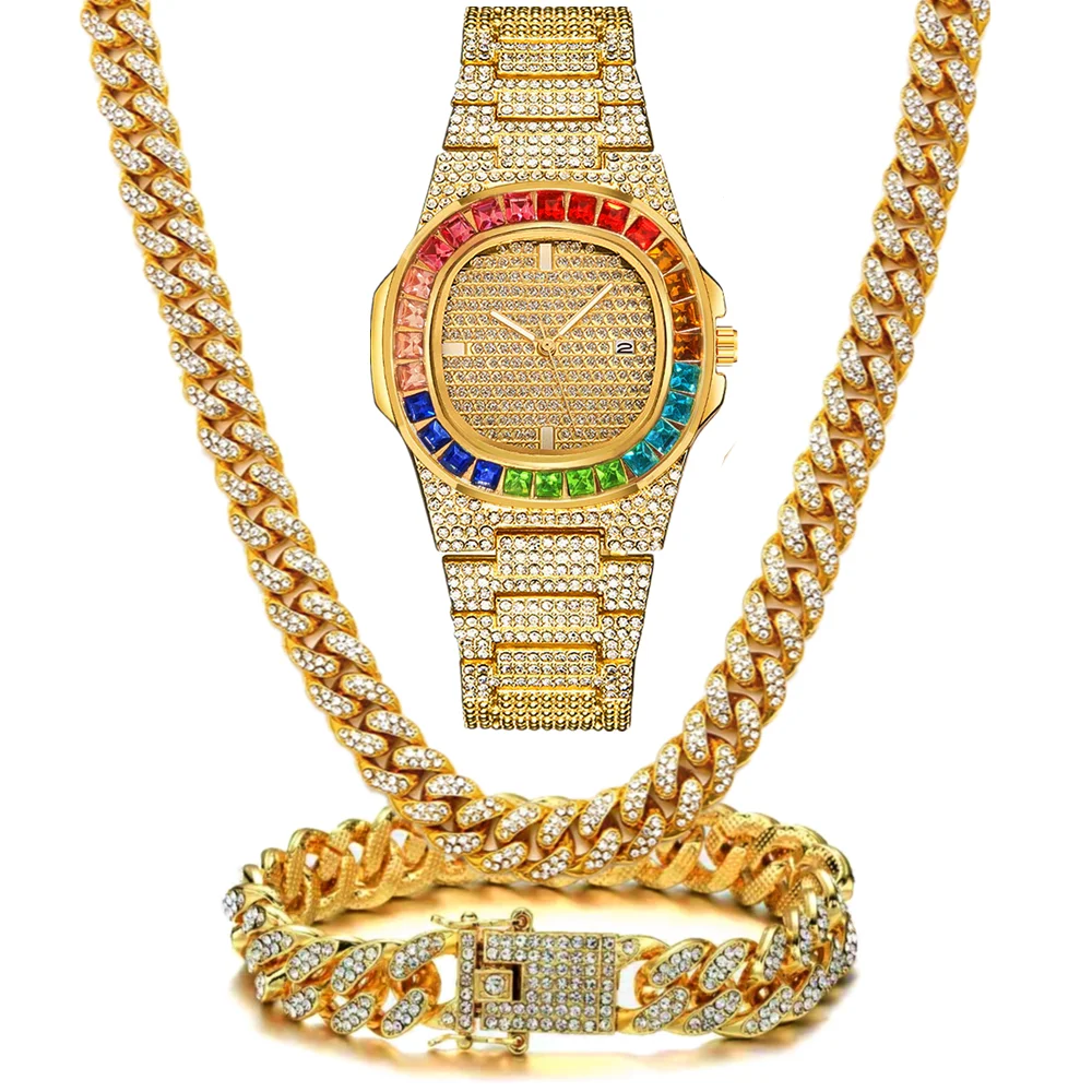 3pcs Watch+Necklace+Bracelet L - Luxury Watch Miami のレビューと価格
