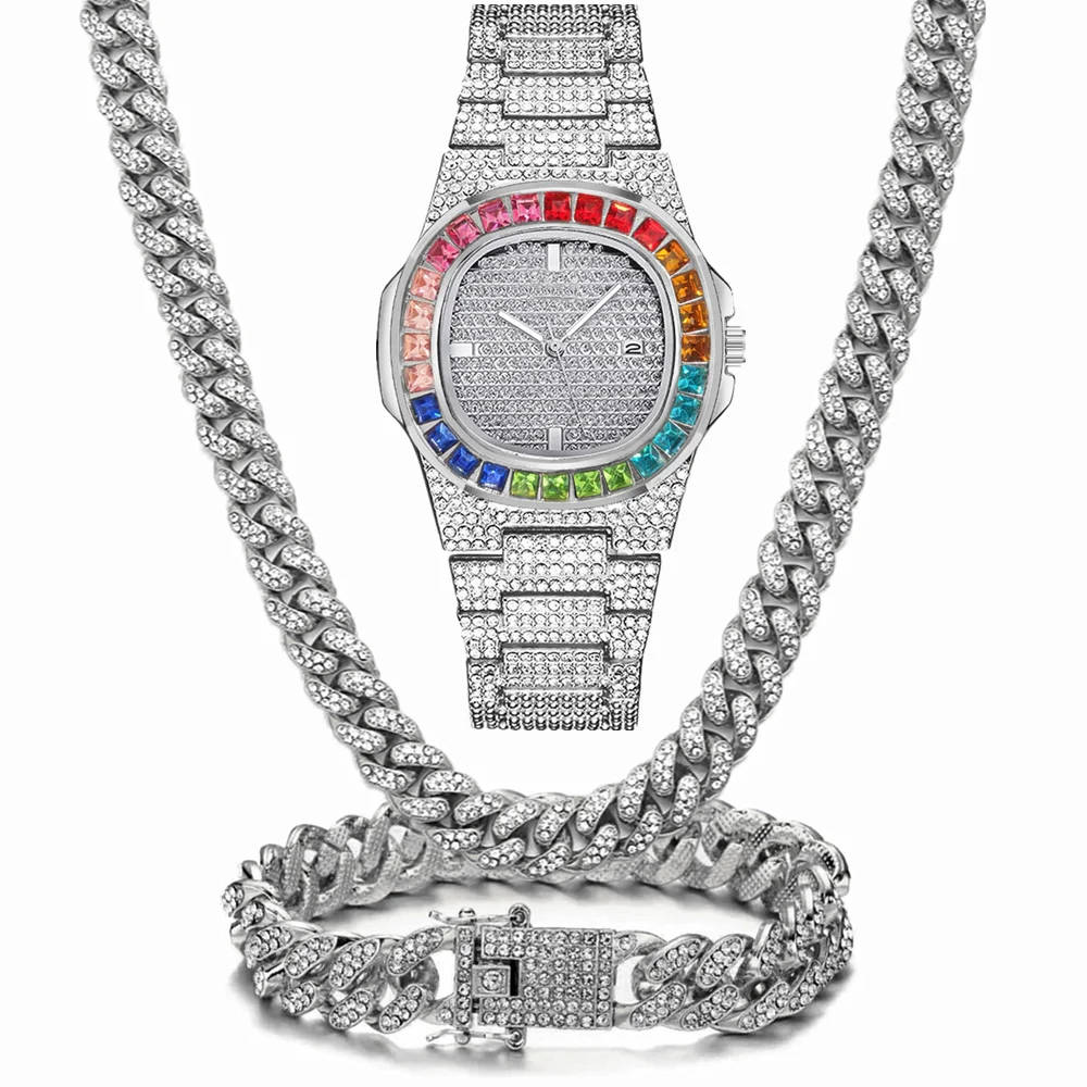 3pcs Watch+Necklace+Bracelet L - Luxury Watch Miami のレビューと価格