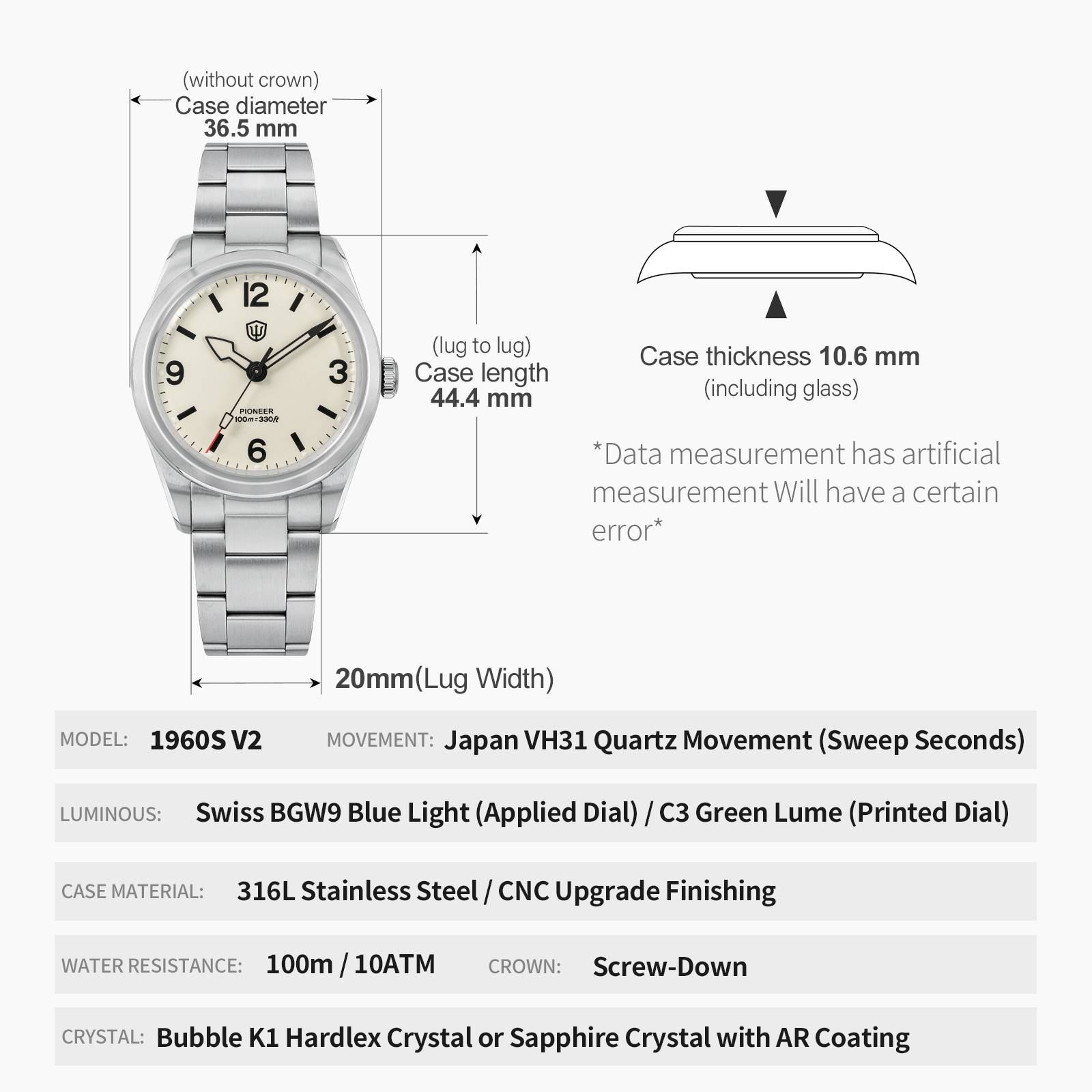 Watchdives WD1960S V2 Vintage  - Luxury Watch All Black のレビューと価格