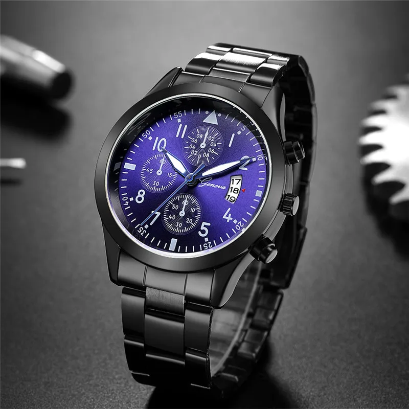 Geneva Watches Men Luxury Men  - Luxury Watch All Black のレビューと価格
