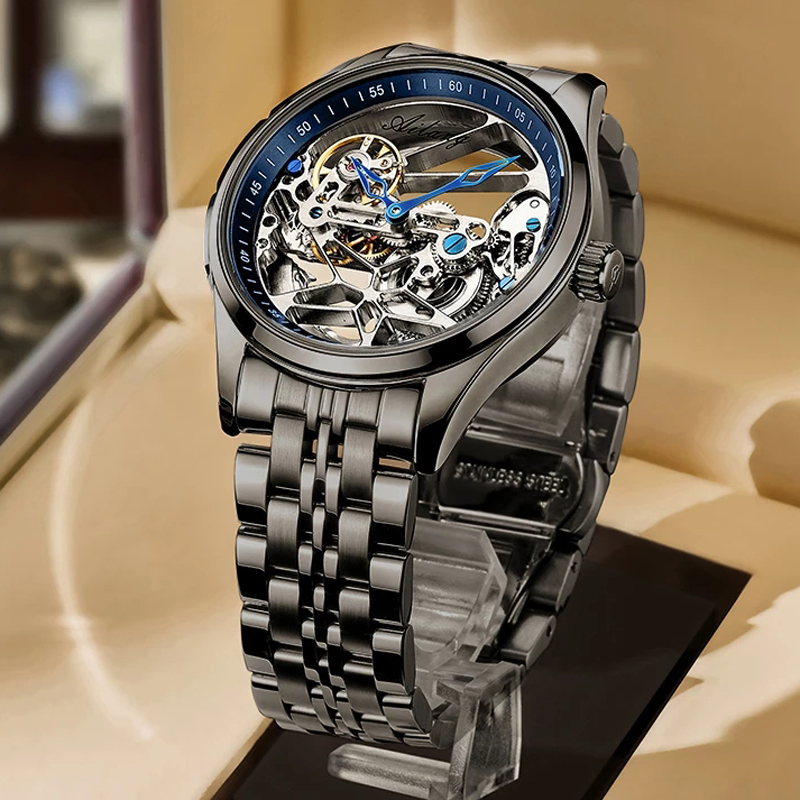 AILANG NEW Skeleton Automatic  - Luxury Watch All Black のレビューと価格